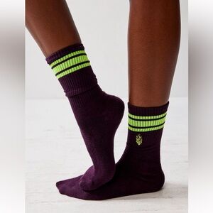Purple and Green Striped Socks
